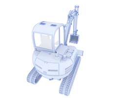Compact excavator isolated on background. 3d rendering - illustration png