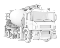 Concrete mixer isolated on background. 3d rendering - illustration png