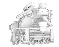 Beton Rührgerät isoliert auf Hintergrund. 3d Rendern - - Illustration png