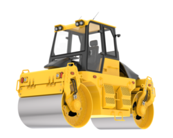 Road roller isolated on background. 3d rendering - illustration png