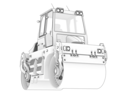 Road roller isolated on background. 3d rendering - illustration png