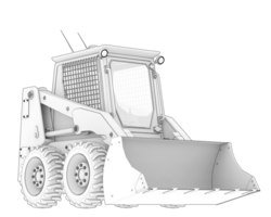 Skid steer loader isolated on background. 3d rendering - illustration png