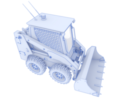 Skid steer loader isolated on background. 3d rendering - illustration png