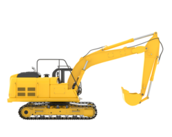 Track excavator isolated on background. 3d rendering - illustration png