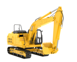 Track excavator isolated on background. 3d rendering - illustration png