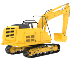 Track excavator isolated on background. 3d rendering - illustration png