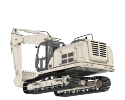 Track excavator isolated on background. 3d rendering - illustration png