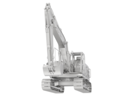 Track excavator isolated on background. 3d rendering - illustration png