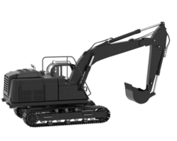 Track excavator isolated on background. 3d rendering - illustration png