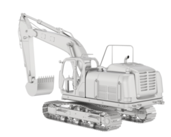 Track excavator isolated on background. 3d rendering - illustration png