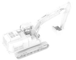 Track excavator isolated on background. 3d rendering - illustration png