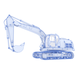 Track excavator isolated on background. 3d rendering - illustration png