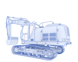 Track excavator isolated on background. 3d rendering - illustration png