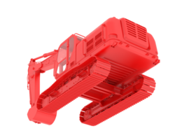 Track excavator isolated on background. 3d rendering - illustration png
