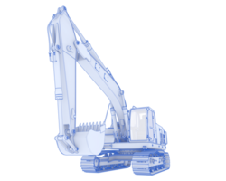 Track excavator isolated on background. 3d rendering - illustration png