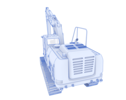 Track excavator isolated on background. 3d rendering - illustration png