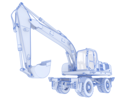 Wheel excavator isolated on background. 3d rendering - illustration png