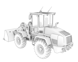 Wheel loader isolated on background. 3d rendering - illustration png