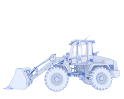 Wheel loader isolated on background. 3d rendering - illustration png