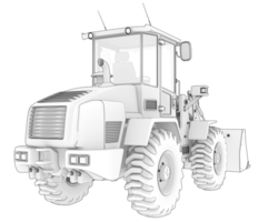 Wheel loader isolated on background. 3d rendering - illustration png