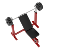 Flat weight bench isolated on background. 3d rendering - illustration png