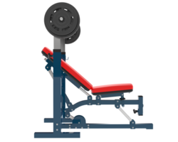 Flat weight bench isolated on background. 3d rendering - illustration png