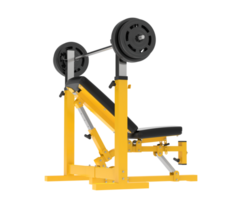 Flat weight bench isolated on background. 3d rendering - illustration png