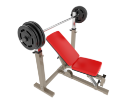 Flat weight bench isolated on background. 3d rendering - illustration png