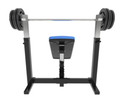 Flat weight bench isolated on background. 3d rendering - illustration png