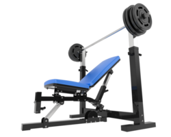 Flat weight bench isolated on background. 3d rendering - illustration png