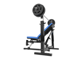 Flat weight bench isolated on background. 3d rendering - illustration png