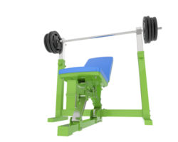 Flat weight bench isolated on background. 3d rendering - illustration png