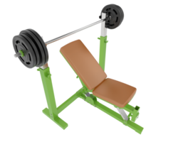 Flat weight bench isolated on background. 3d rendering - illustration png