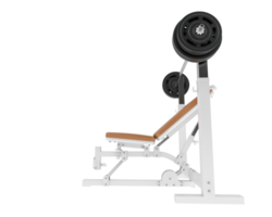 Flat weight bench isolated on background. 3d rendering - illustration png