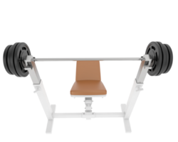 Flat weight bench isolated on background. 3d rendering - illustration png