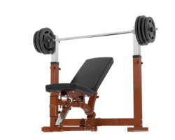 Flat weight bench isolated on background. 3d rendering - illustration png