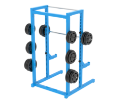 Gym half rack isolated on background. 3d rendering - illustration png