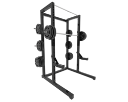 Gym half rack isolated on background. 3d rendering - illustration png