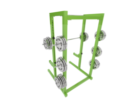 Gym halv kuggstång isolerat på bakgrund. 3d tolkning - illustration png