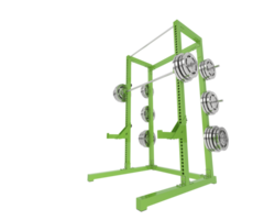 Gym halv kuggstång isolerat på bakgrund. 3d tolkning - illustration png