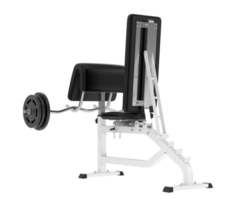 Arm curl bench isolated on background. 3d rendering - illustration png