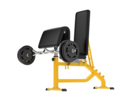 Arm curl bench isolated on background. 3d rendering - illustration png