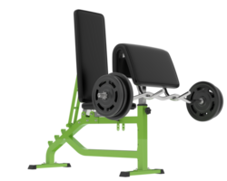 Arm curl bench isolated on background. 3d rendering - illustration png