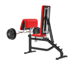 Arm curl bench isolated on background. 3d rendering - illustration png