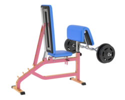 Arm curl bench isolated on background. 3d rendering - illustration png