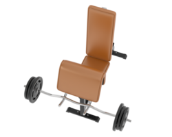 Arm curl bench isolated on background. 3d rendering - illustration png