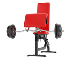 Arm curl bench isolated on background. 3d rendering - illustration png