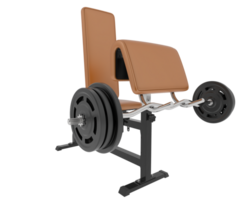 Arm curl bench isolated on background. 3d rendering - illustration png