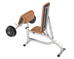 Arm curl bench isolated on background. 3d rendering - illustration png