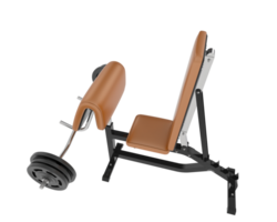 Arm curl bench isolated on background. 3d rendering - illustration png